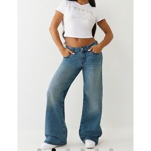 True Religion Bobbi Low Slung Baggy Blue Jean‎ size 31 Women's
